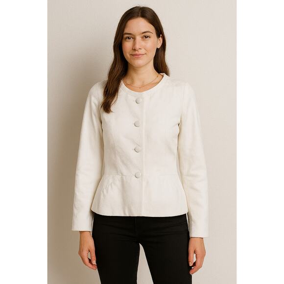 Paul & Joe Paris White Button-Up Blazer Jacket Small Clean French Old Money - Picture 1 of 7